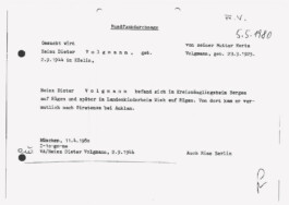 Text einer Rundfunkdurchsage zur Suche nach Heinz-Dieter Nehls, 1980 trotzdem da! Ein Projekt der Gedenkstätte Lager Sandbostel, 2024